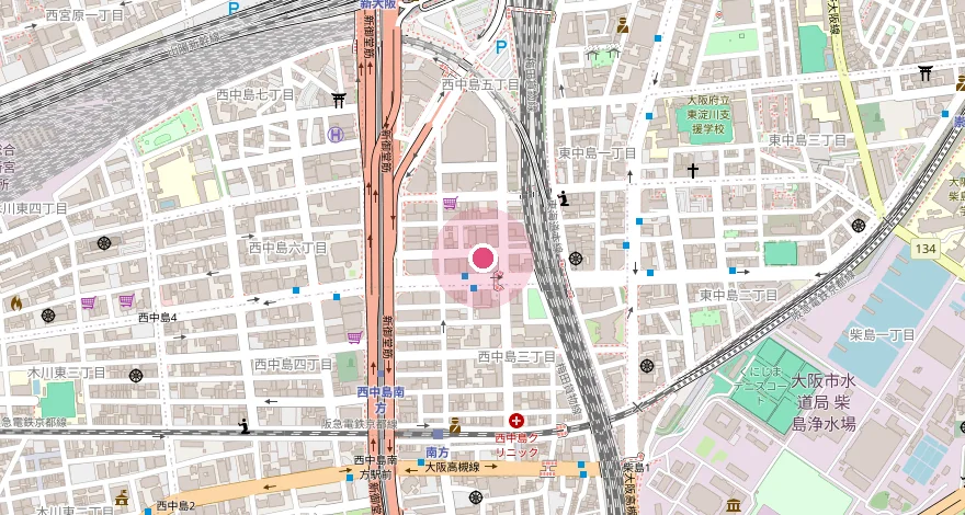 大阪支社の地図